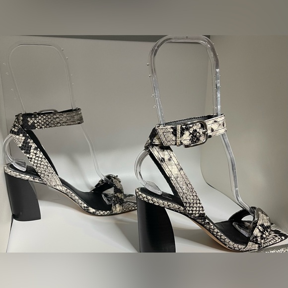 Anthropologie Paige Snake Embossed Goat Leather Women’s Size 6. Cream, Gray, Blk - Picture 10 of 15